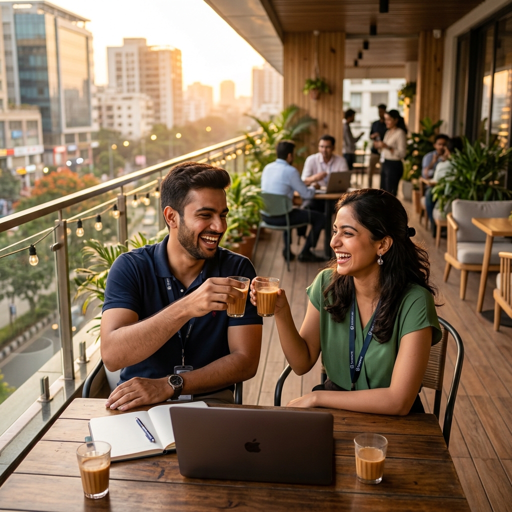 Rohan and Priya taking a break